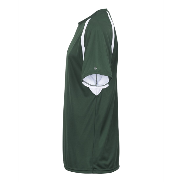 Youth tee with self-fabric collar, double-needle hem, contrast panel inserts, Badger... from ASI 37461 Augusta Sportswear