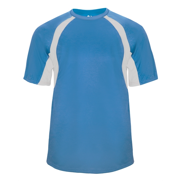 Youth tee with self-fabric collar, double-needle hem, contrast panel inserts, Badger... from ASI 37461 Augusta Sportswear