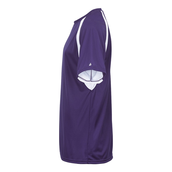 Youth tee with self-fabric collar, double-needle hem, contrast panel inserts, Badger... from ASI 37461 Augusta Sportswear