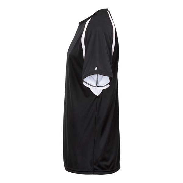 Youth tee with self-fabric collar, double-needle hem, contrast panel inserts, Badger... from ASI 37461 Augusta Sportswear