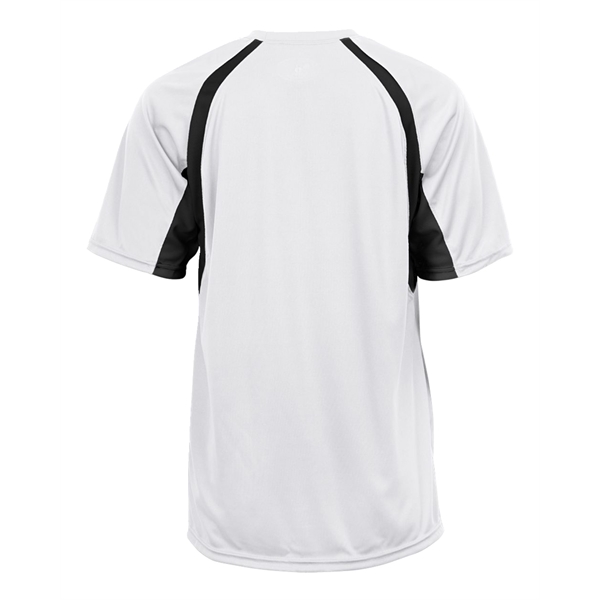 Youth tee with self-fabric collar, double-needle hem, contrast panel inserts, Badger... from ASI 37461 Augusta Sportswear