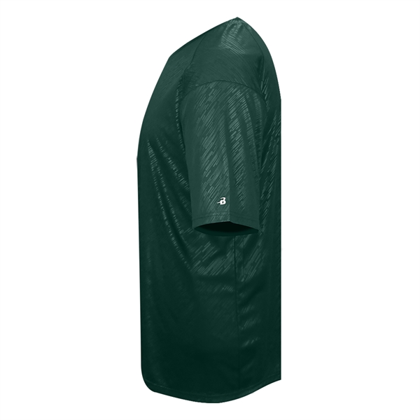 Embossed tee with self-fabric collar, embossed linear pattern over entire body,... from ASI 37461 Augusta Sportswear