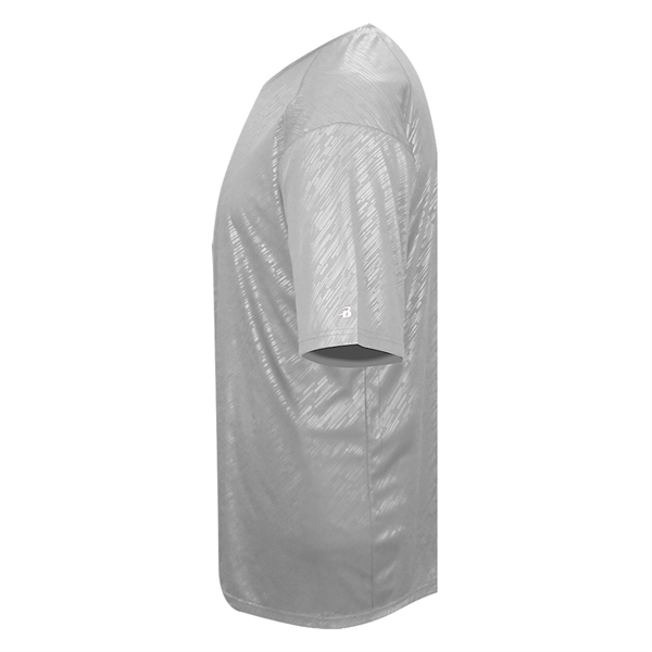 Embossed tee with self-fabric collar, embossed linear pattern over entire body,... from ASI 37461 Augusta Sportswear