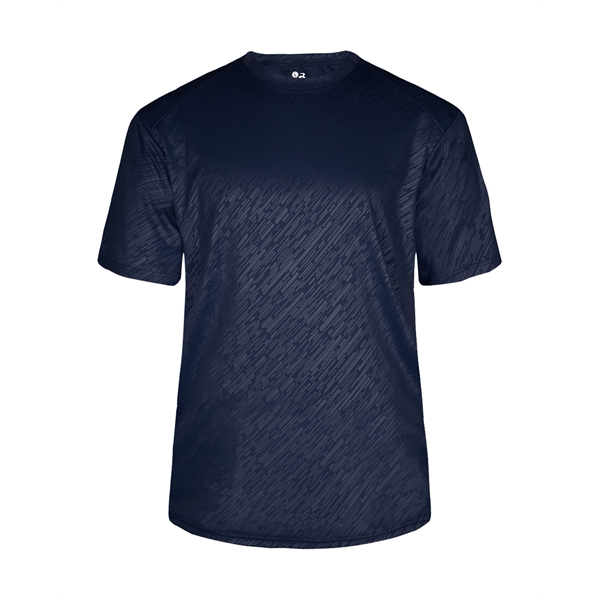 Embossed tee with self-fabric collar, embossed linear pattern over entire body,... from ASI 37461 Augusta Sportswear