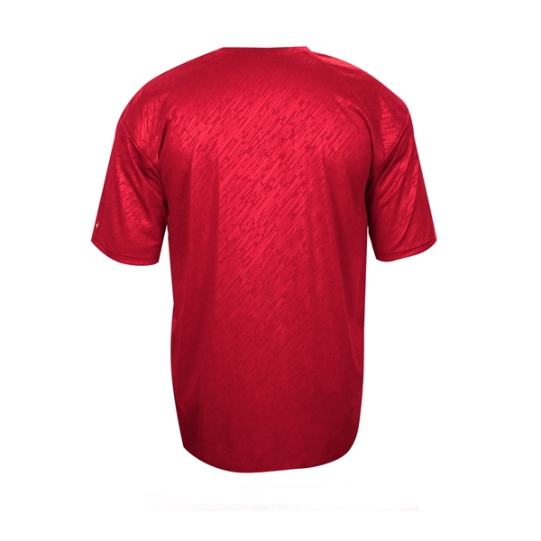Embossed tee with self-fabric collar, embossed linear pattern over entire body,... from ASI 37461 Augusta Sportswear
