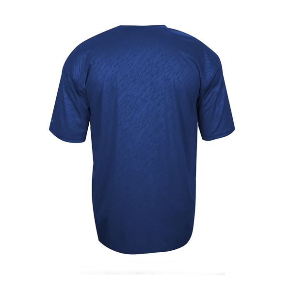 Embossed tee with self-fabric collar, embossed linear pattern over entire body,... from ASI 37461 Augusta Sportswear