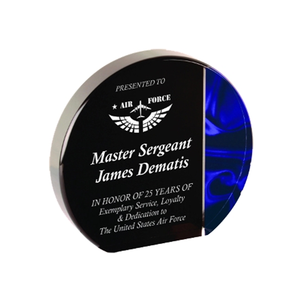 6 1/2" x 1" x 5" round acrylic blue vapor freestanding... from ASI 74601 Calico