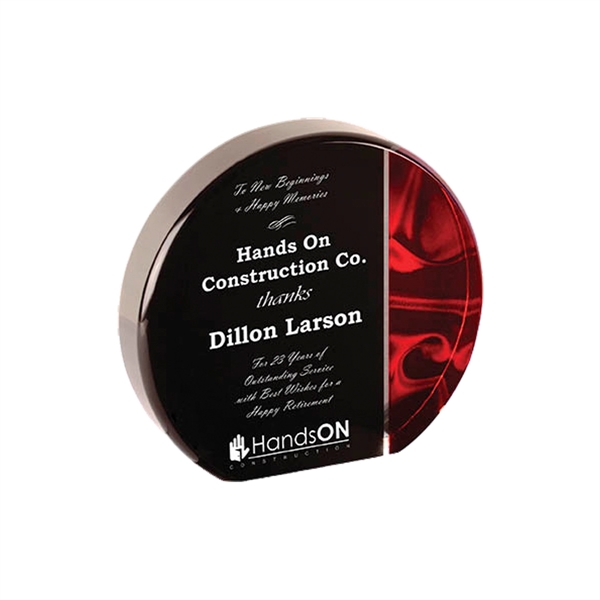 5 3/8" x 1" x 5" round acrylic red velvet freestanding... from ASI 74601 Calico