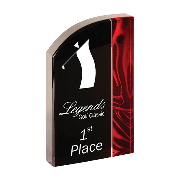 5" x 1" x 8" freestanding acrylic wave-shaped red velvet award.... from ASI 74601 Calico