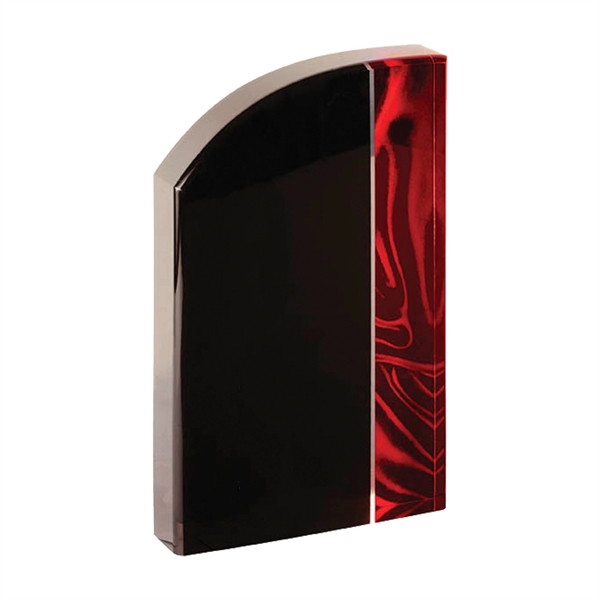 5" x 1" x 8" freestanding acrylic wave-shaped red velvet award.... from ASI 74601 Calico