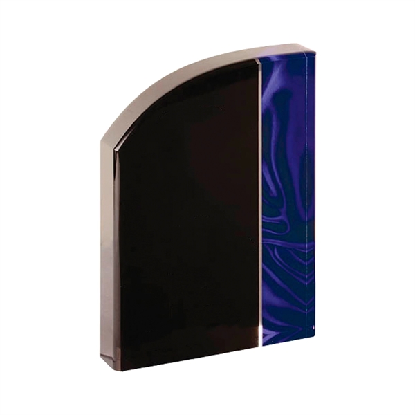 5" x 1" x 7" freestanding acrylic wave-shaped blue velvet award.... from ASI 74601 Calico