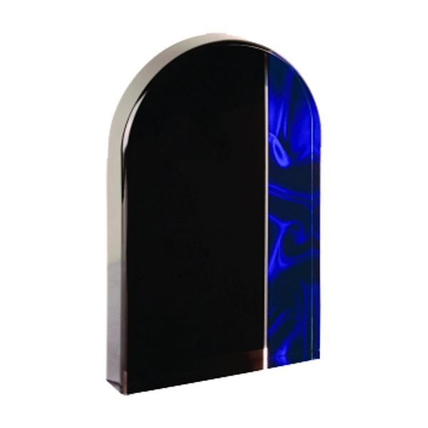 5" x 1" x 8" arch-shaped acrylic blue velvet freestanding award... from ASI 74601 Calico