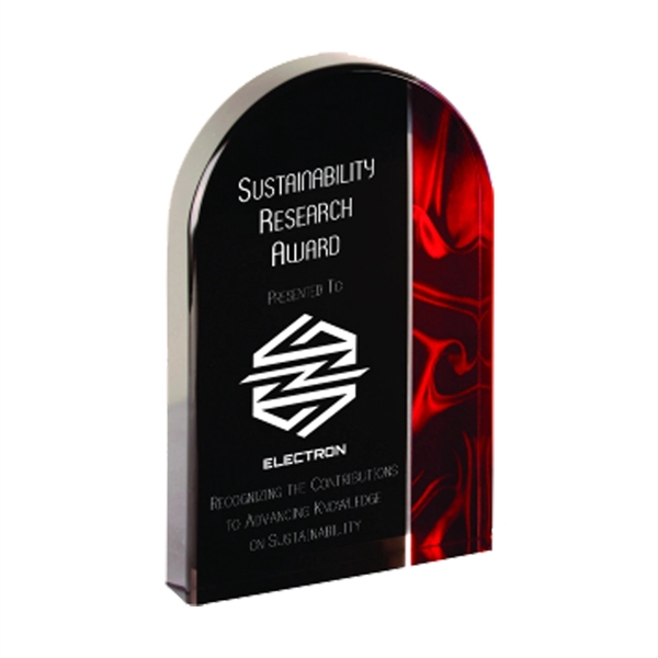 5" x 1" x 8" arch-shaped acrylic red velvet freestanding award... from ASI 74601 Calico