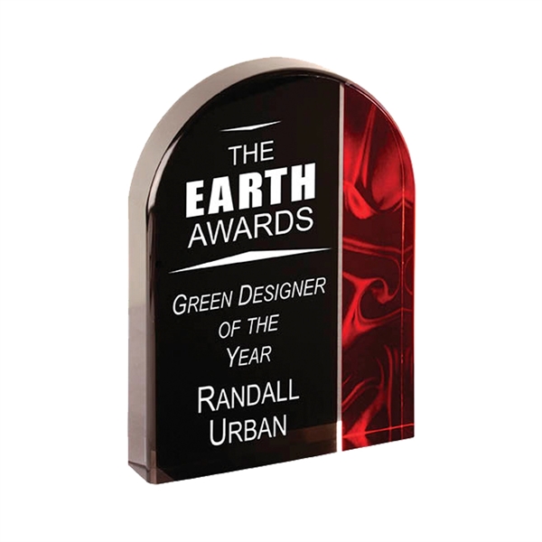 5" x 1" x 7" arch-shaped acrylic red velvet freestanding award... from ASI 74601 Calico