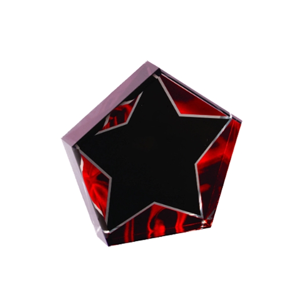 5" x 1" x 5" star-shaped acrylic red velvet freestanding award... from ASI 74601 Calico