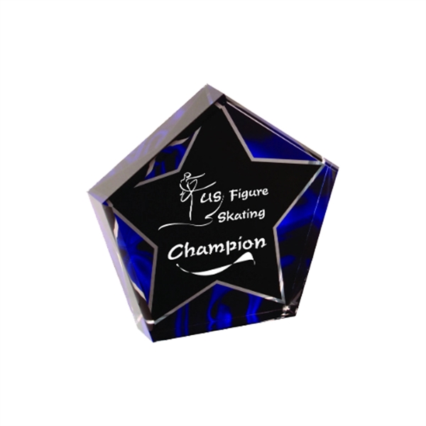 5" x 1" x 5" star-shaped acrylic red velvet freestanding award... from ASI 74601 Calico