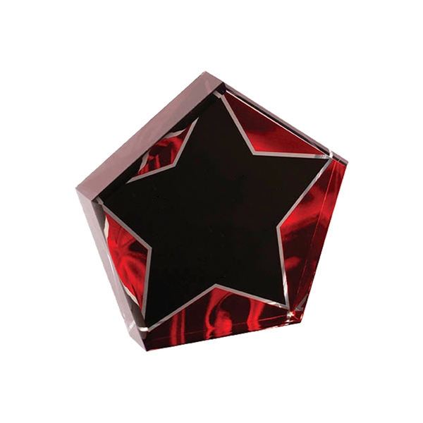 6" x 1" x 6" star-shaped acrylic red velvet freestanding award... from ASI 74601 Calico