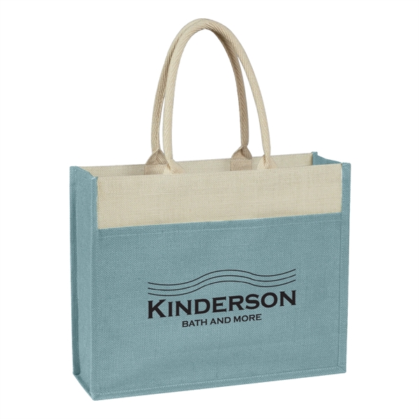 Jute Tote with Front Pocket.  Made from 100% Pure Natural... from ASI 61125 Hit Promotional Products / Hit®