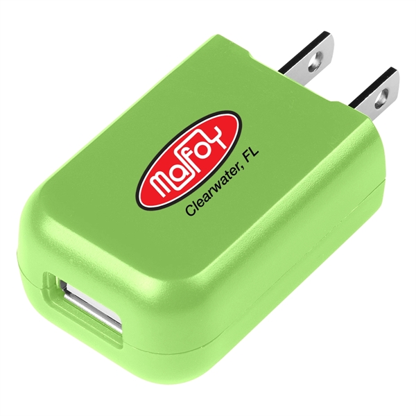 Rectangular UL Listed USB A/C Adapter charges fast and efficiently at... from ASI 61125 Hit Promotional Products / Hit®