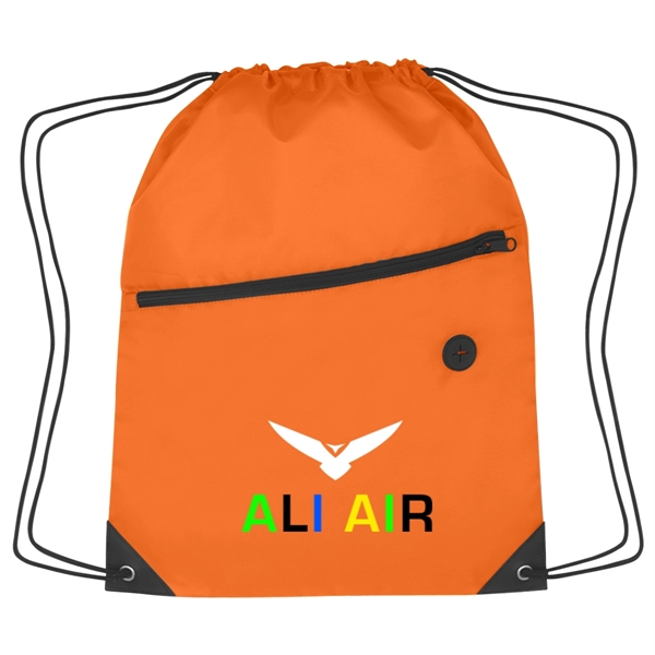 Sports pack with drawstring closure and large front zippered pocket.... from ASI 61125 Hit Promotional Products / Hit®