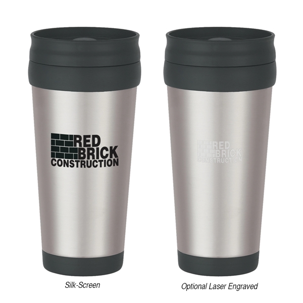 Stainless steel tumbler with slide action lid and plastic inner liner,... from ASI 61125 Hit Promotional Products / Hit®