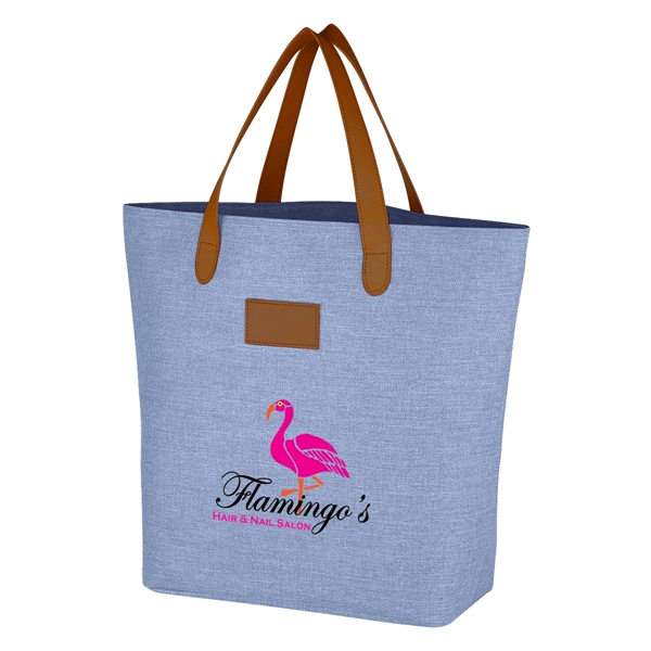 600 denier poly-canvas tote bag with 16 1/2" leatherette handles and... from ASI 61125 Hit Promotional Products / Hit®