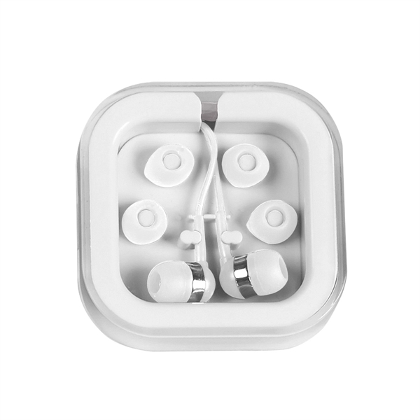 Ear Buds in Case.  Protective Plastic Travel Case.  Interchangeable... from ASI 61125 Hit Promotional Products / Hit®