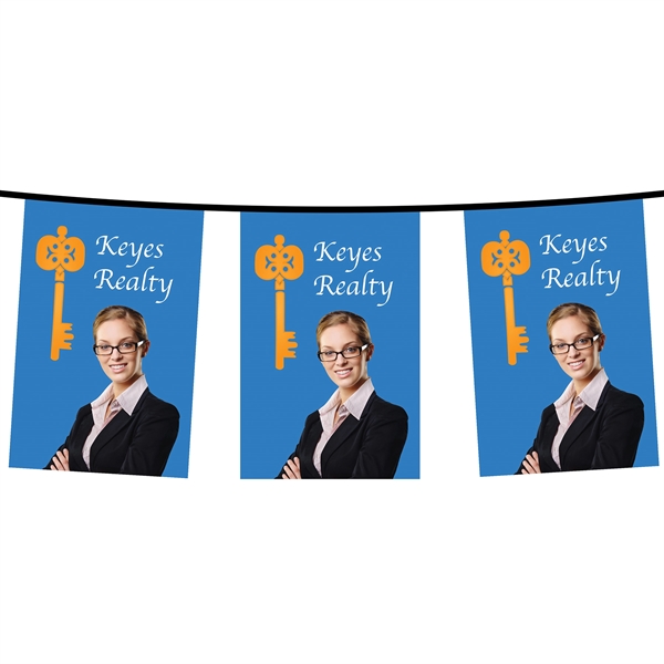 PVC Rectangular pennant string; 15'.... from ASI 80228 Quinn