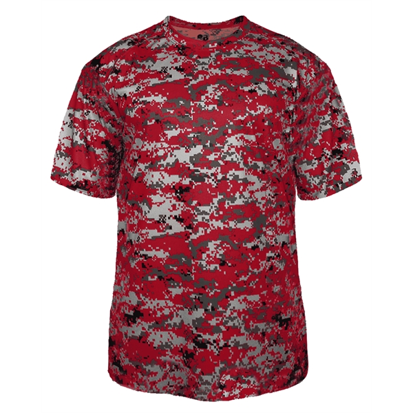 Digital tee with self-fabric collar, Badger sport paneled shoulder for maximum... from ASI 37461 Augusta Sportswear