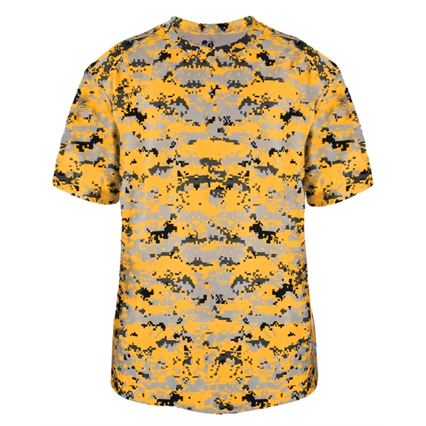 Digital tee with self-fabric collar, Badger sport paneled shoulder for maximum... from ASI 37461 Augusta Sportswear