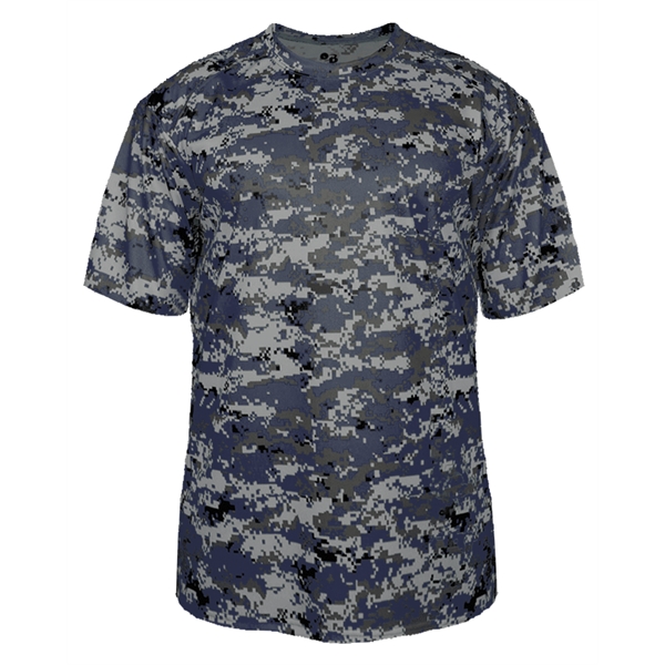 Digital tee with self-fabric collar, Badger sport paneled shoulder for maximum... from ASI 37461 Augusta Sportswear