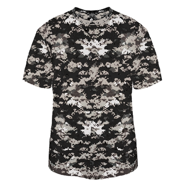 Digital tee with self-fabric collar, Badger sport paneled shoulder for maximum... from ASI 37461 Augusta Sportswear