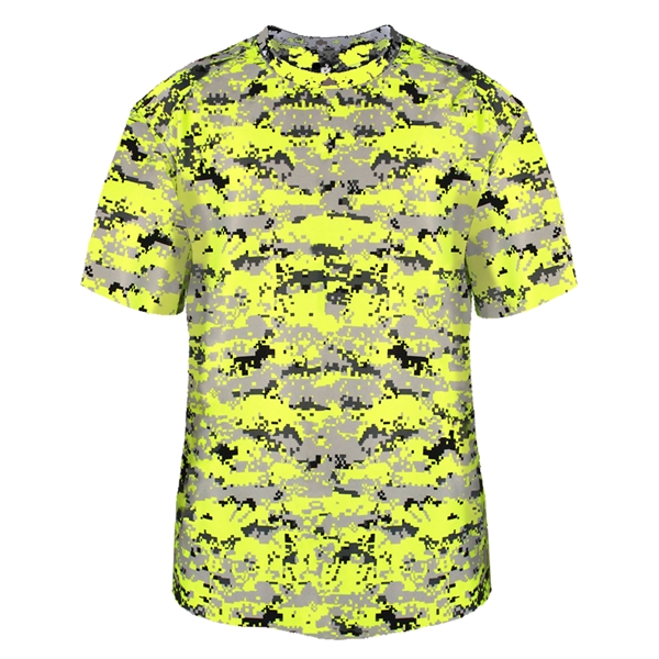 Digital tee with self-fabric collar, Badger sport paneled shoulder for maximum... from ASI 37461 Augusta Sportswear