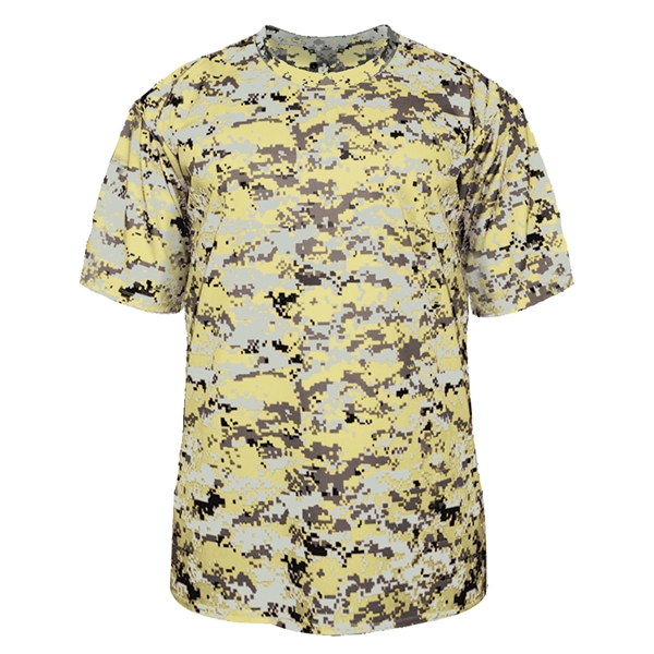 Digital tee with self-fabric collar, Badger sport paneled shoulder for maximum... from ASI 37461 Augusta Sportswear