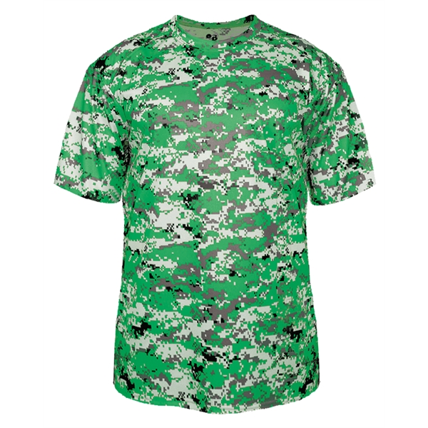 Digital tee with self-fabric collar, Badger sport paneled shoulder for maximum... from ASI 37461 Augusta Sportswear