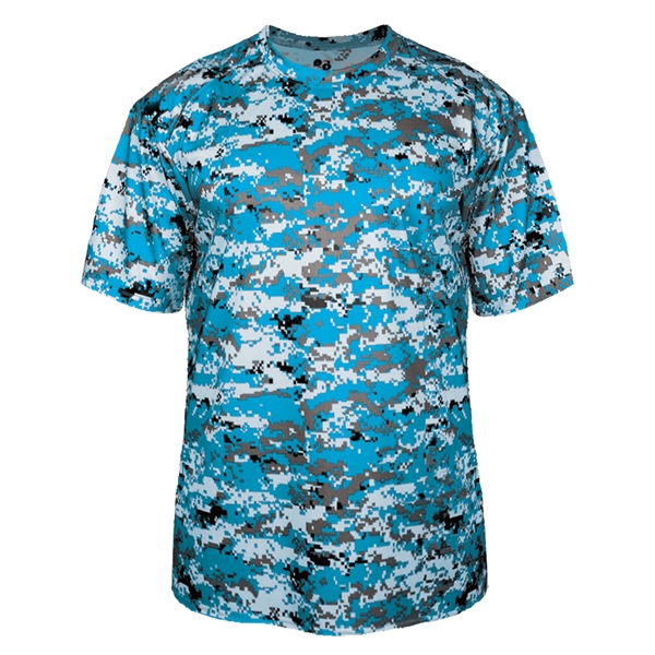 Digital tee with self-fabric collar, Badger sport paneled shoulder for maximum... from ASI 37461 Augusta Sportswear