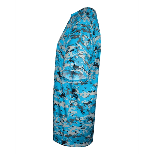 Digital tee with self-fabric collar, Badger sport paneled shoulder for maximum... from ASI 37461 Augusta Sportswear