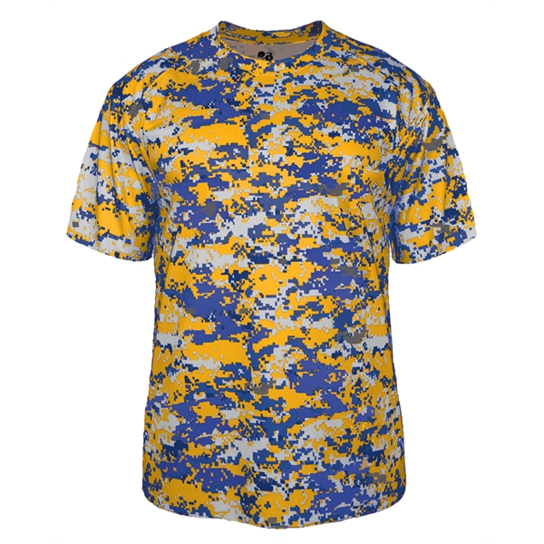 Digital tee with self-fabric collar, Badger sport paneled shoulder for maximum... from ASI 37461 Augusta Sportswear