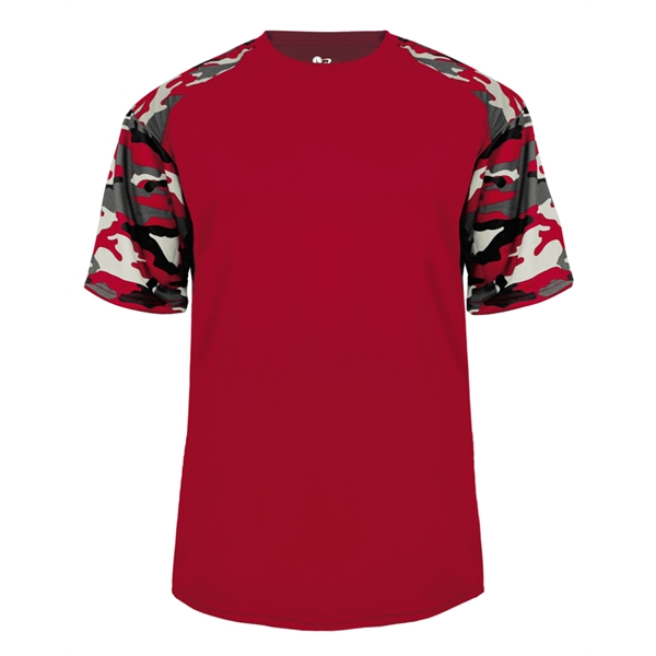 Camo youth tee with self-fabric collar, sublimated shoulder panels and sleeves.... from ASI 37461 Augusta Sportswear