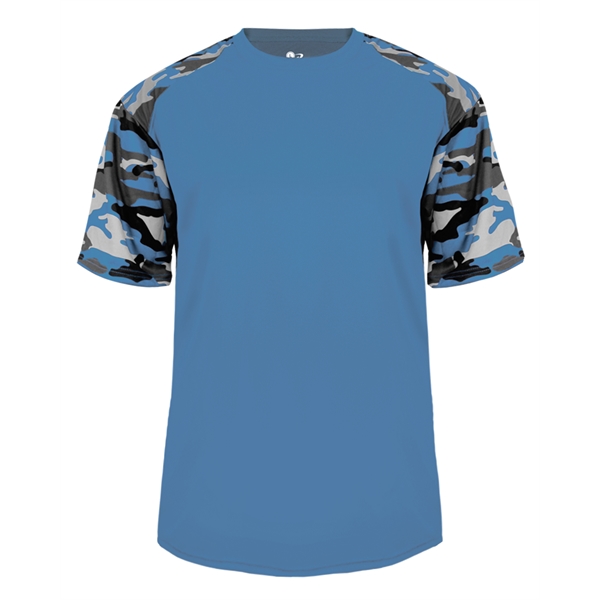 Camo youth tee with self-fabric collar, sublimated shoulder panels and sleeves.... from ASI 37461 Augusta Sportswear