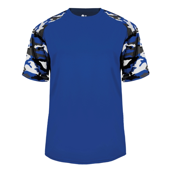 Camo youth tee with self-fabric collar, sublimated shoulder panels and sleeves.... from ASI 37461 Augusta Sportswear