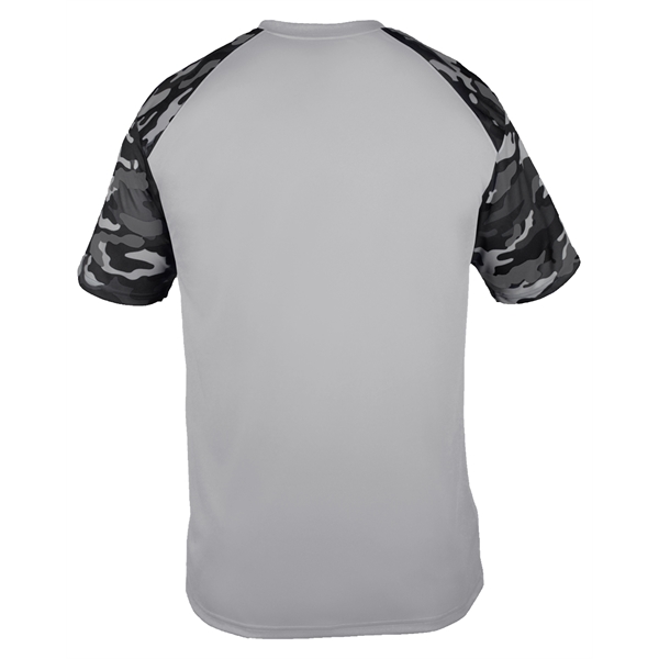 Camo youth tee with self-fabric collar, sublimated shoulder panels and sleeves.... from ASI 37461 Augusta Sportswear