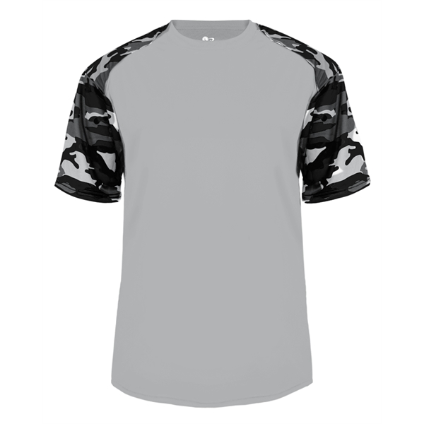 Camo youth tee with self-fabric collar, sublimated shoulder panels and sleeves.... from ASI 37461 Augusta Sportswear