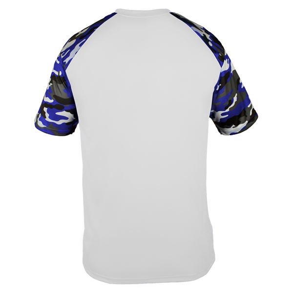 Camo youth tee with self-fabric collar, sublimated shoulder panels and sleeves.... from ASI 37461 Augusta Sportswear