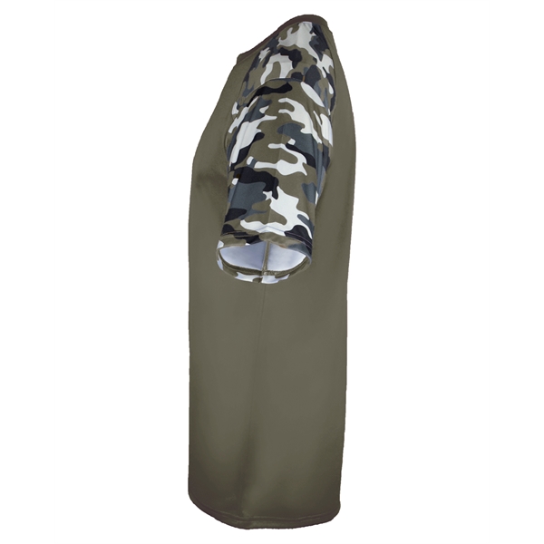 Camo youth tee with self-fabric collar, sublimated shoulder panels and sleeves.... from ASI 37461 Augusta Sportswear