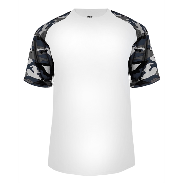 Camo youth tee with self-fabric collar, sublimated shoulder panels and sleeves.... from ASI 37461 Augusta Sportswear