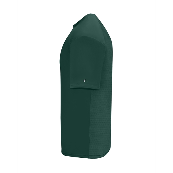 Vent back tee with self-fabric collar, Badger sport paneled shoulder for... from ASI 37461 Augusta Sportswear