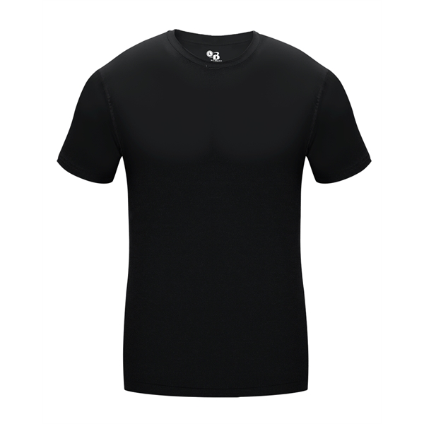 Youth pro-compression crew with self-fabric collar, stretch body fit, double-needle hem,... from ASI 37461 Augusta Sportswear