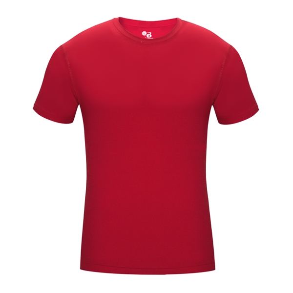 Youth pro-compression crew with self-fabric collar, stretch body fit, double-needle hem,... from ASI 37461 Augusta Sportswear