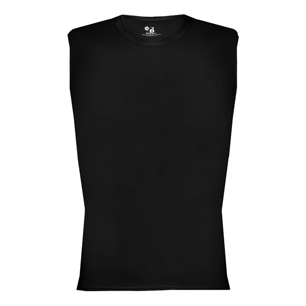 Sleeveless compression crew shirt with self-fabric collar, Stretch body fit, Double-needle... from ASI 37461 Augusta Sportswear